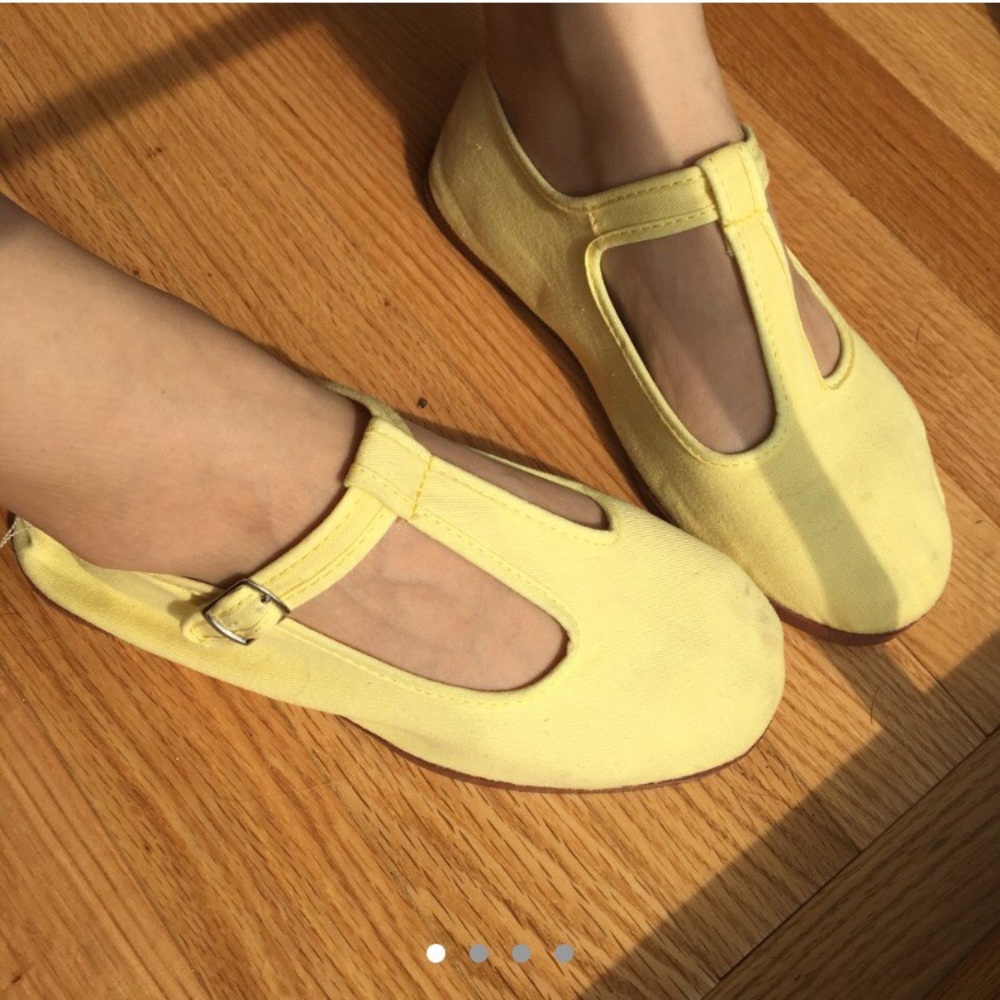 Yellow Mary Jane slippers